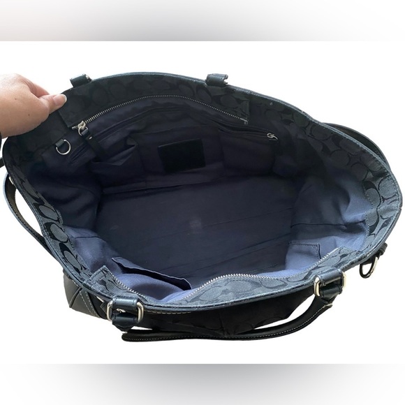 Coach Hampton Carryall Black Signature Canvas Bag - Picture 6 of 9